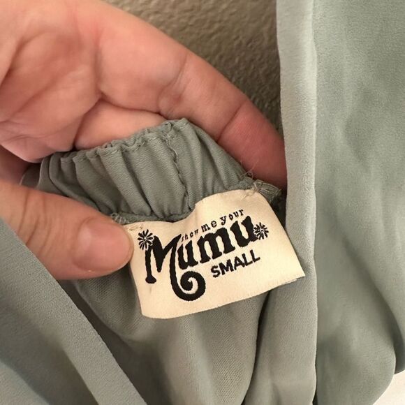 Show Me Your MuMu Luna Halter Open Back Dress in Deep Sage Size Small - Picture 6 of 8